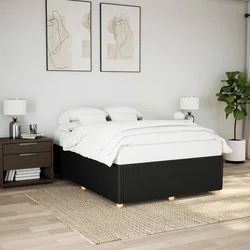 vidaXL Posteljni okvir brez vzmetnice črn 140x200 cm blago
