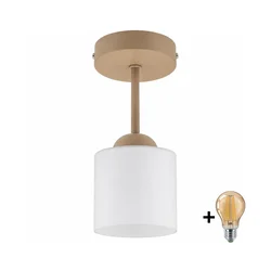 BRILAGI - LED plafonski luster RETRO GLASS 1xE27/60W/230V prečnik 10 cm bež/bela
