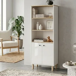 Hanah Home polica za knjige Vesta, 69,9 cm, hrast Sapphire / bela