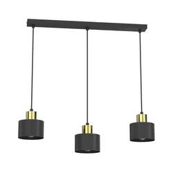 Luster na sajli PARKLA 3xE27/15W/230V crna