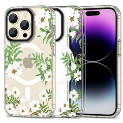 Tech-protect Tech-Protect MagMood MagSafe ovitek za iPhone 15 Pro - Marjetice s listi