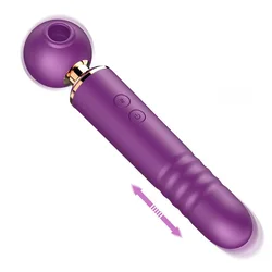 SuperLove 3in1 Ultimate Suction Pulsation Thrusting Massage Wand Purple