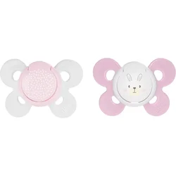 CHICCO duda Physio Comfort silikonska punčka - zajček/pike 2 kos, 0-6 m