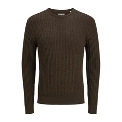 JACK & JONES Pulover JJEEMIL temno rjava