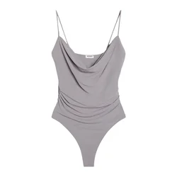 Bershka Bodi majica siva