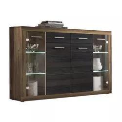 VISOKA KOMODA  152/105/40 cm  antracit, boja orahovog drveta