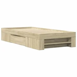 Vidaxl Posteljni okvir brez vzmetnice hrast 90x200 cm inženirski les