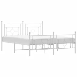 Metalni okvir kreveta uzglavlje i podnožje bijeli 160x200 cm
