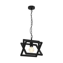 Luster na lancu ARNOLD 1xE27/60W/230V crne boje