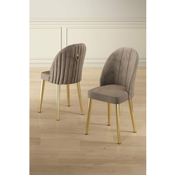 HANAH HOME Set 4 stolice Mara Cappuccino Gold