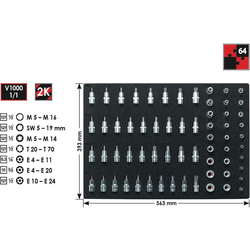 Vigor Unutarnji višezubi (XZN), unutarnji šesterokutni, unutarnji Ribe, unutarnji TORX, vanjski TORX bit-nasadni ključ 64-dijelni set