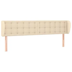 Vidaxl Vzglavje z ušesi krem 163x23x78/88 cm blago