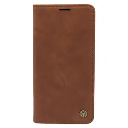 Maska za telefon LEATHER RETRO FLIP za Samsung S10, Kafa
