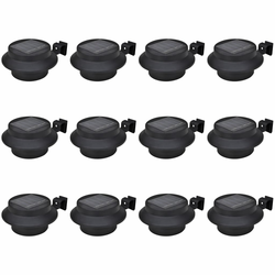 Vanjske solarne svjetiljke za ogradu 12 kom LED crne