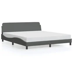 Vidaxl Posteljni okvir Dover temno siv 160x200 cm blago