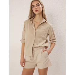 Trendyol Milla ženska košulja Twoss25Go00096, taupe-bež