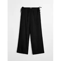 Sinsay - Mušlin pantalone širokih nogavica - crno