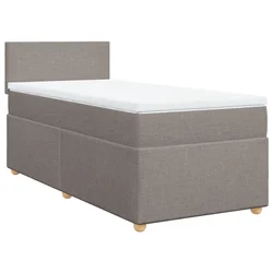 Vidaxl Box spring postelja z vzmetnico taupe 80x200 cm blago
