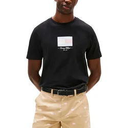 Tommy Hilfiger ITHACA FLAG TEE MW0MW39349 Črna