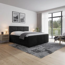Livetastic BOXSPRING POSTELJA 180 cm  x 200 cm , karton, leseni material črna