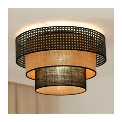 Brilagi - Plafonsko svetlo DAKOTA LUNETA 1xE27/15W/230V prečnik 45 cm crna/ratan
