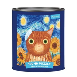 Mudpuppy Puzzle Vincent van Gogh art mačke v pločevinki 100 kosov
