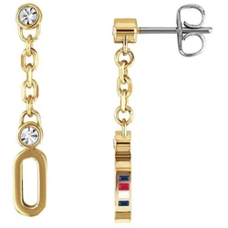 Tommy Hilfiger Pozlačeni uhani s kristali TH2780089