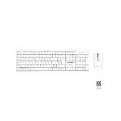 MEETION C4120LITWH SET 2U1, BEŽIČNA 2.4GHZ SILENT Tastatura + BEŽ.Miš, BELI