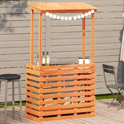 Vidaxl vidaXL Vrtna barska miza s streho rjava 112,5x57x195,5 cm