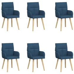 Trpezarijske stolice 6 pcs Tkanina Plava 60 x 56 x 96 cm
