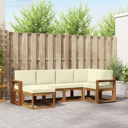 Set vanjskih sofa s jastukom 6 pcs Prirodna i krem