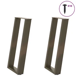 Noge za konzolni stol u obliku slova U, 2 kom, prirodni čelik, 28 x (72-73) cm, čelik