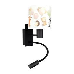 Brilagi - LED Flex. lampa BOBO 1xE27/25W/230V + LED/3W crna/bela/sa motivom životinja