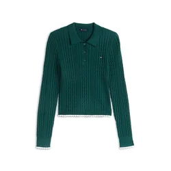 Tommy Jeans Pulover temno zelena