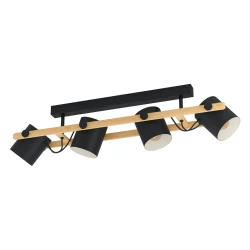EGLO Plafonjera HORNWOOD 4xE27 1000 mm drvo/crna 43558