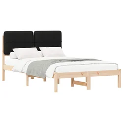 Posteljni okvir z oblazinjenim vzglavjem Črna 120 x 190 cm