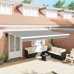 vidaXL Senčnik Bela 5 x 3 m Kovina
