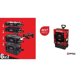 Set kutija za alat 3/1 + organizer sa telesk. ručkom na točk.Qbrick