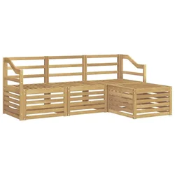 Set vanjskih sofa 4 pcs Bijela Čvrsto drvo akacije