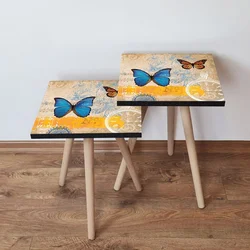 Hanah Home Set klub stočića 2Shp58, 2 komada, Šareni
