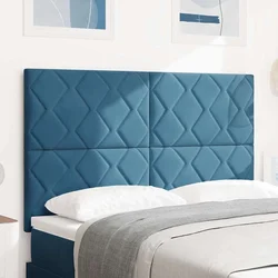 Vidaxl LED glava postelje Temno modra 160 cm Umjetno usnje