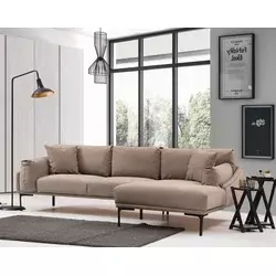 Atelier del Sofa Ugaona garnitura Leo 90x65x255cm Siva