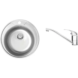 Deante ZHC 0813 Sudopera, 1 korito, 17cm + BMU 060M Slavina, 130mm, Inoks