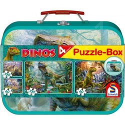 Schmidtova sestavljanka v pločevinasti škatli - Dinozavri 4v1