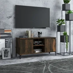 TV ormarić s metalnim nogama dimljeni hrast 103,5 x 35 x 50 cm