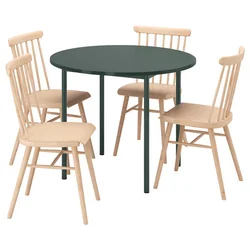 IKEA PS 2026 / HÖGVED Sto i 4 stolice, zelena/borovina, 96 cm
