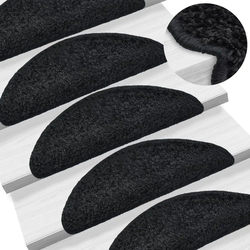 Prostirke za stepenice 10 kom 65x21x4 cm Crne poluokrugle velike