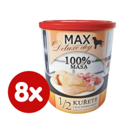 FALCO MAX Deluxe konzerve za odrasle pse, 1/2 piletina s pačjim srcem, 8x 800 g