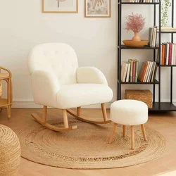 ATELIER DEL SOFA Fotelja i tabure Dugmeli White