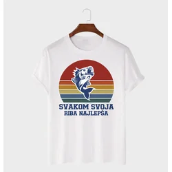 MAFIMI Muška majica Svakom svoja riba najlepša, Bela